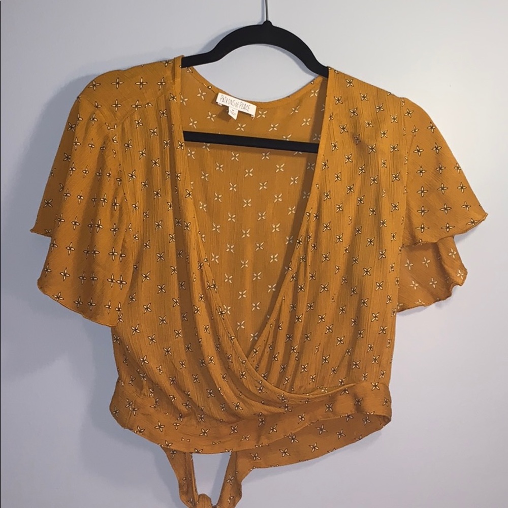 mustard yellow surplice top